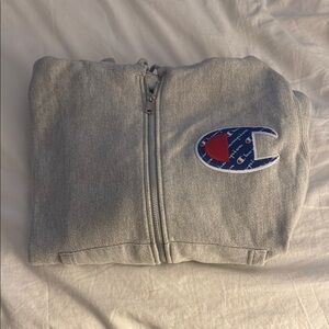 Champion Heather Gray Full-Zip Hoodie